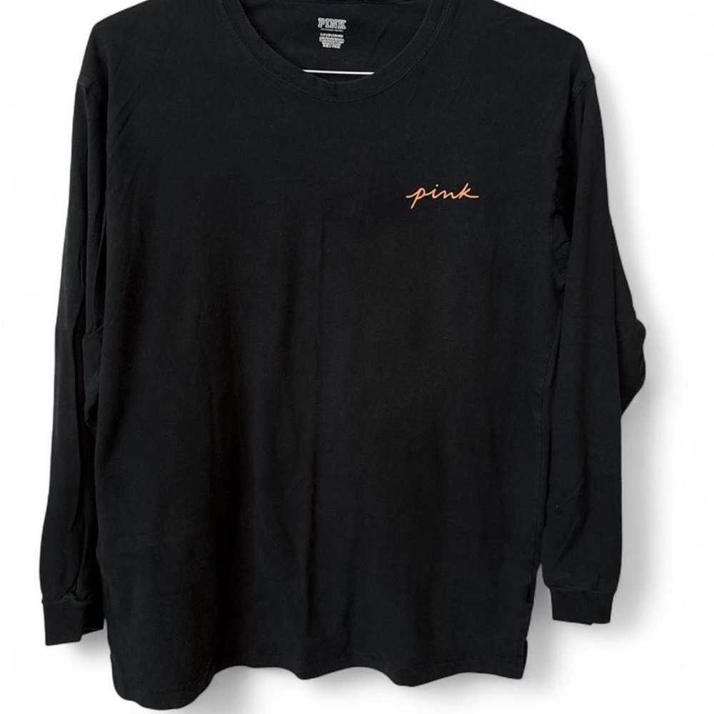 Victoria's Secret PINK Black/Orange Long Sleeve Tee - Spooky Halloween